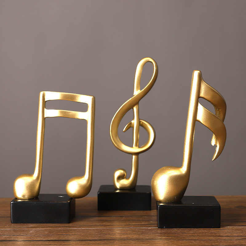 Home Office And Tv Room Ideas - 3pcs Minimalist Resin Musical Note Decor