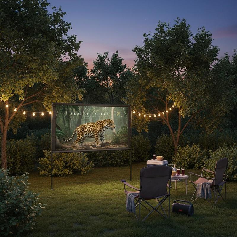 Home Office With View - Portable Movie Display 80 Inch For