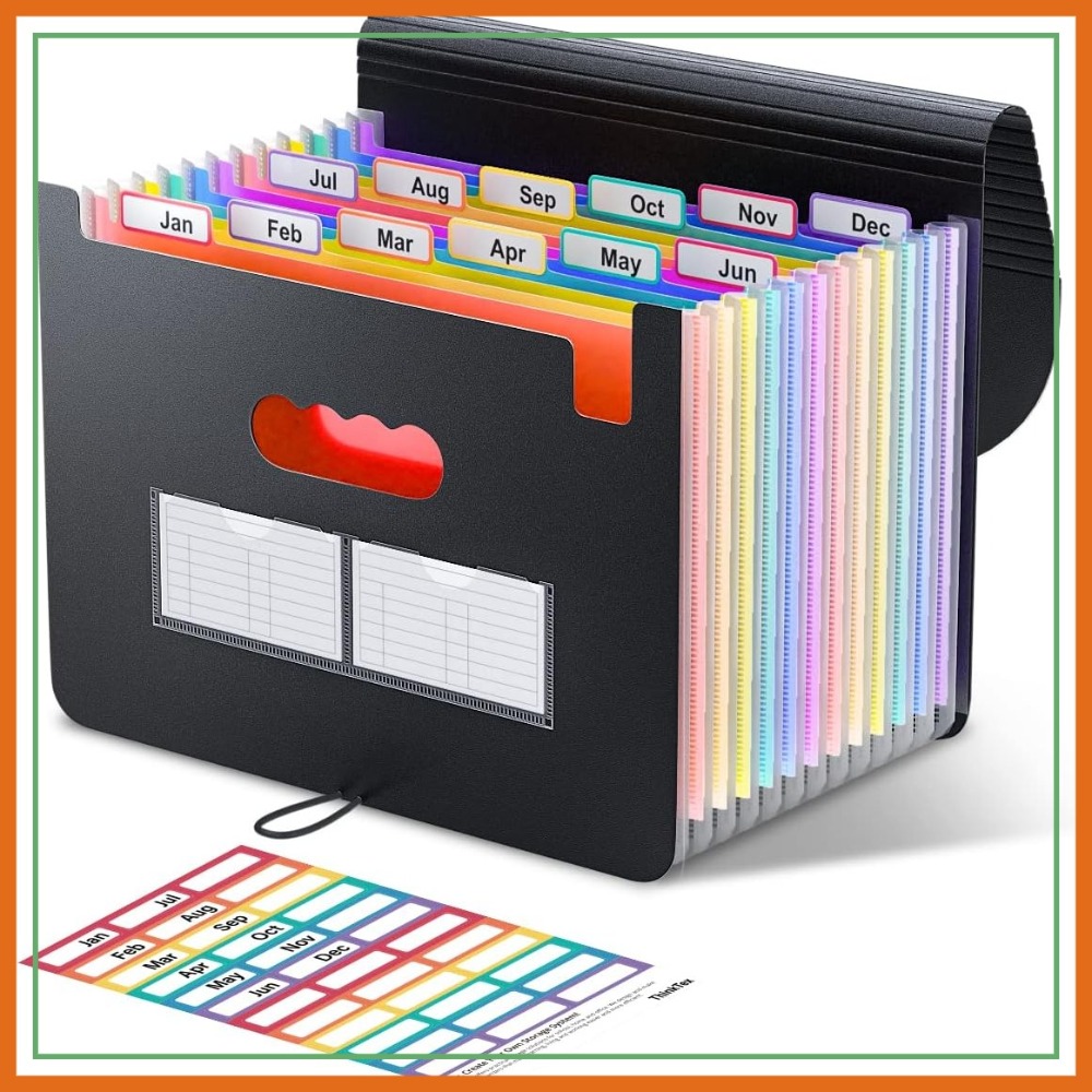 Home Office Tax - 12-Pocket Expanding File Folder, Letter/A4 Size