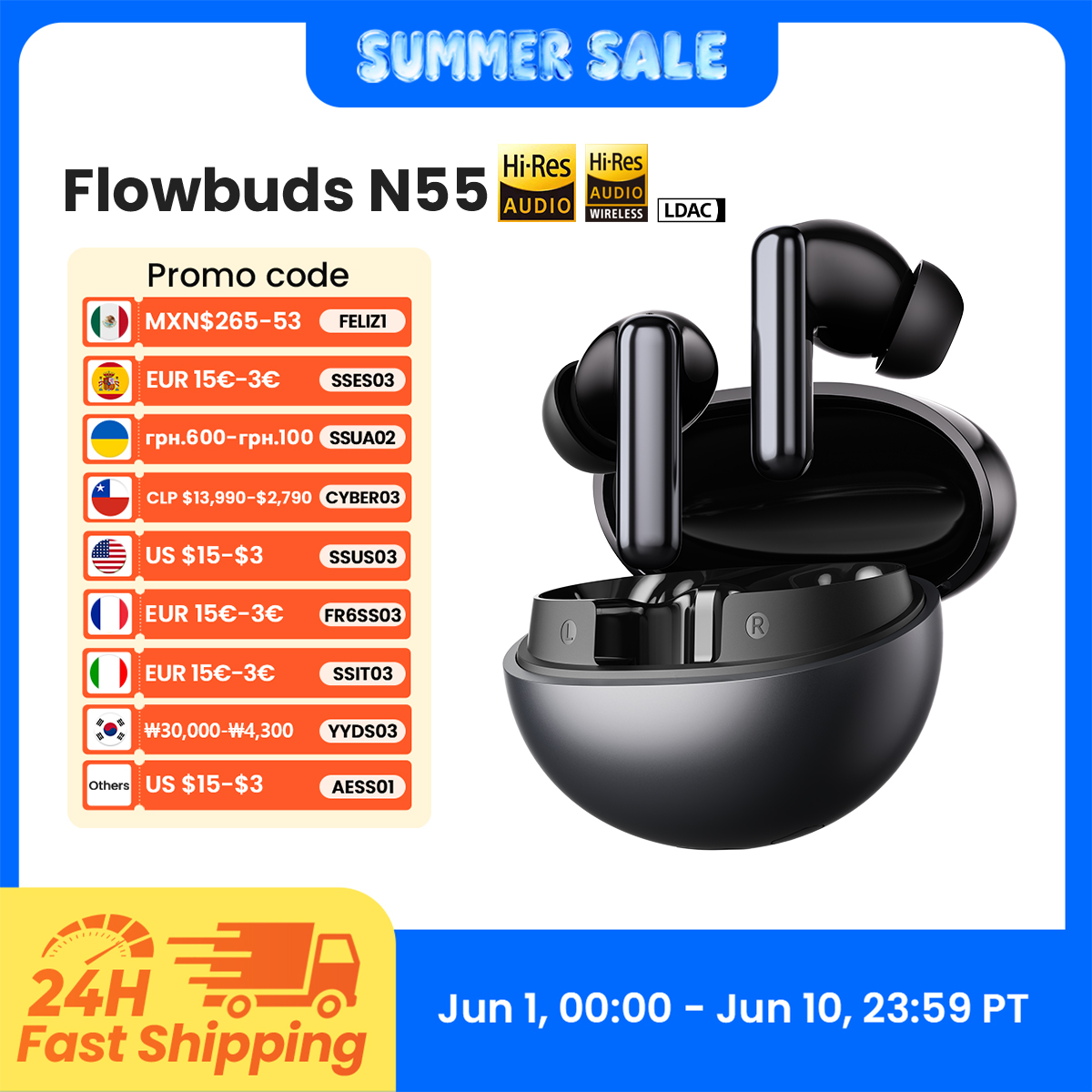 Home Office Headset - HAYLOU Flowbuds N55 Wireless Earbuds 54dB