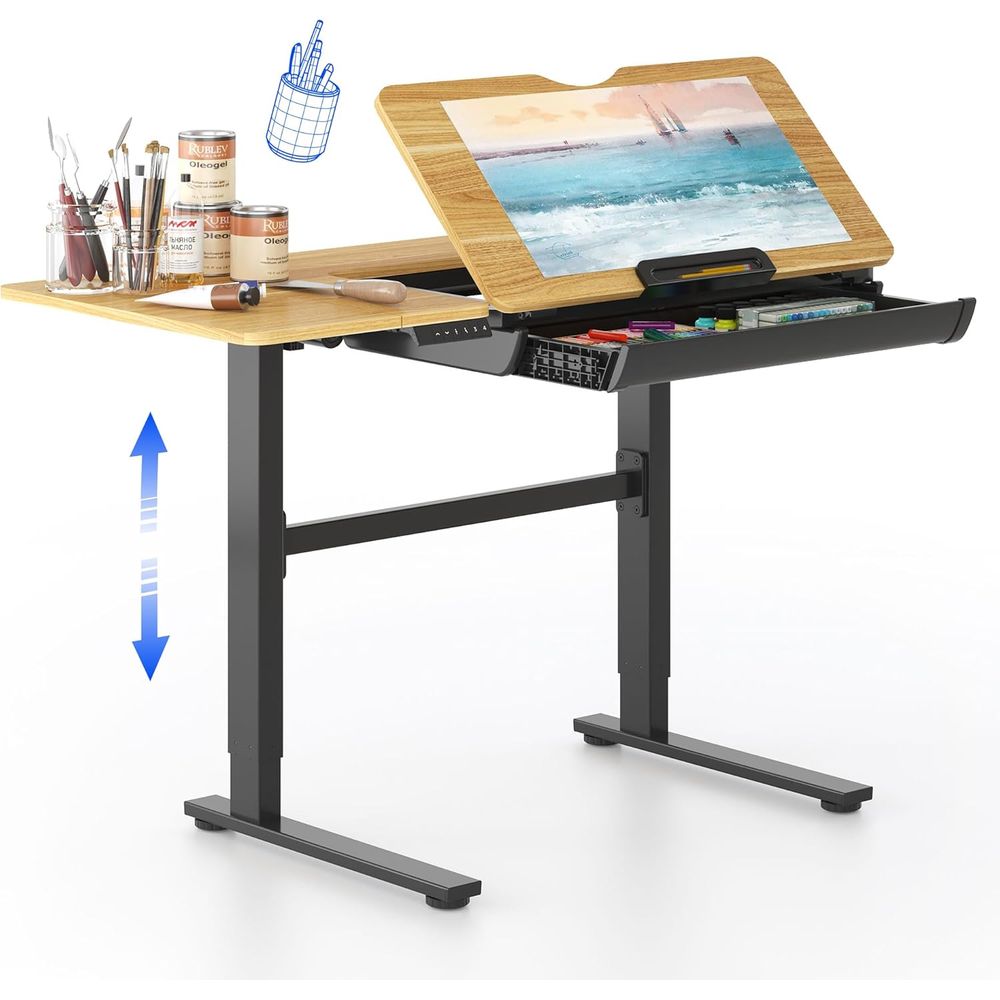 Home Office Desk - Adjustable Height Electric Standing Desk, 47.2x23.6,