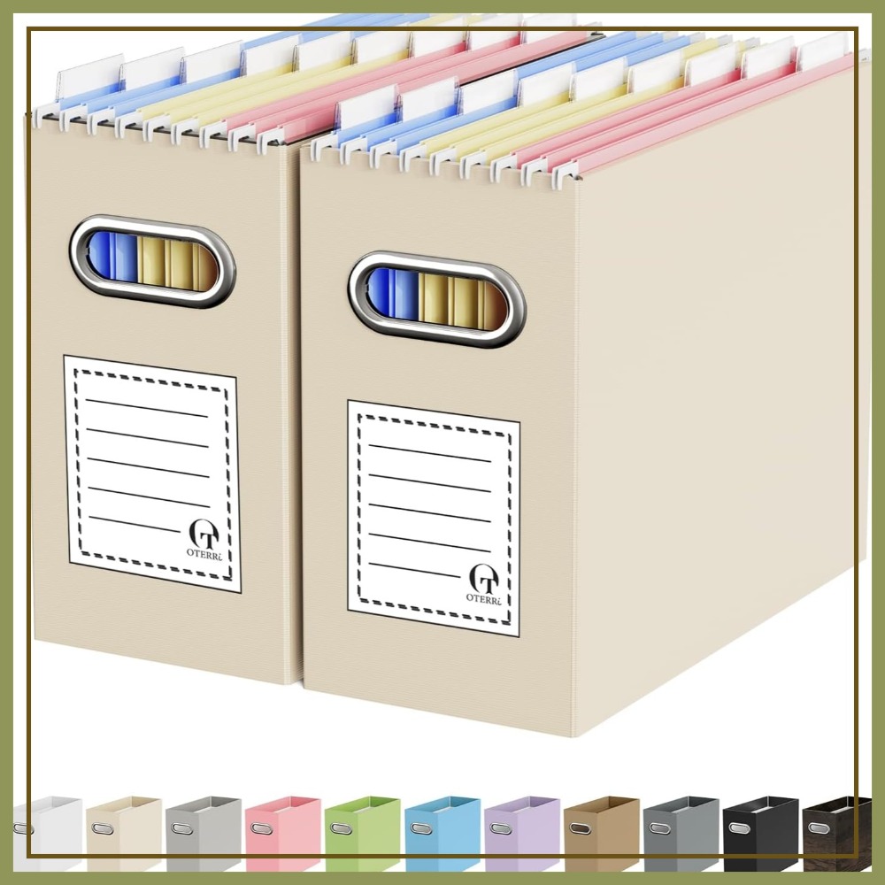 Home Office Box - Portable File Organizer Box for Letter