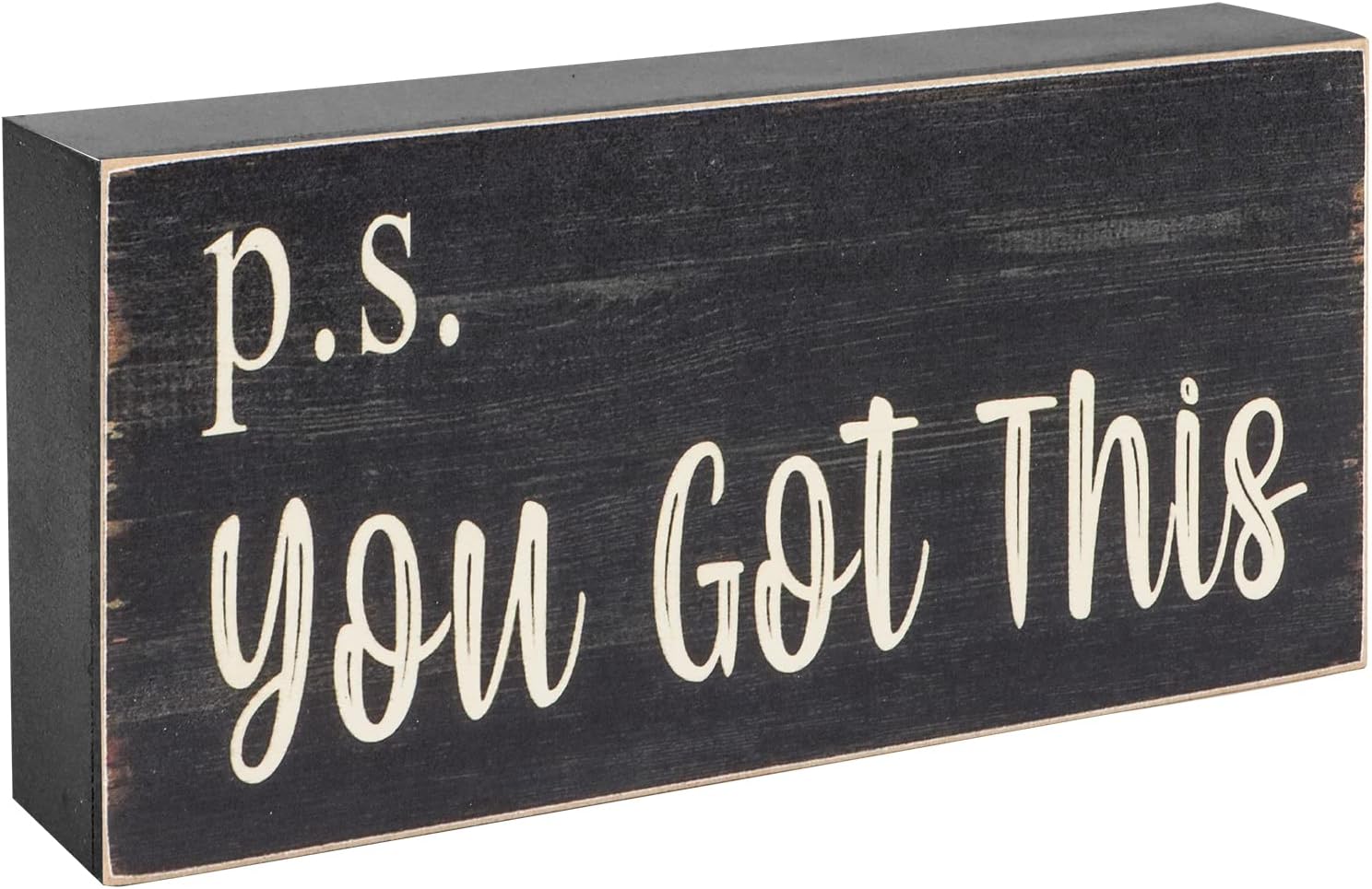 Home Office Box - Motivational Desk Decor Black Wooden Box