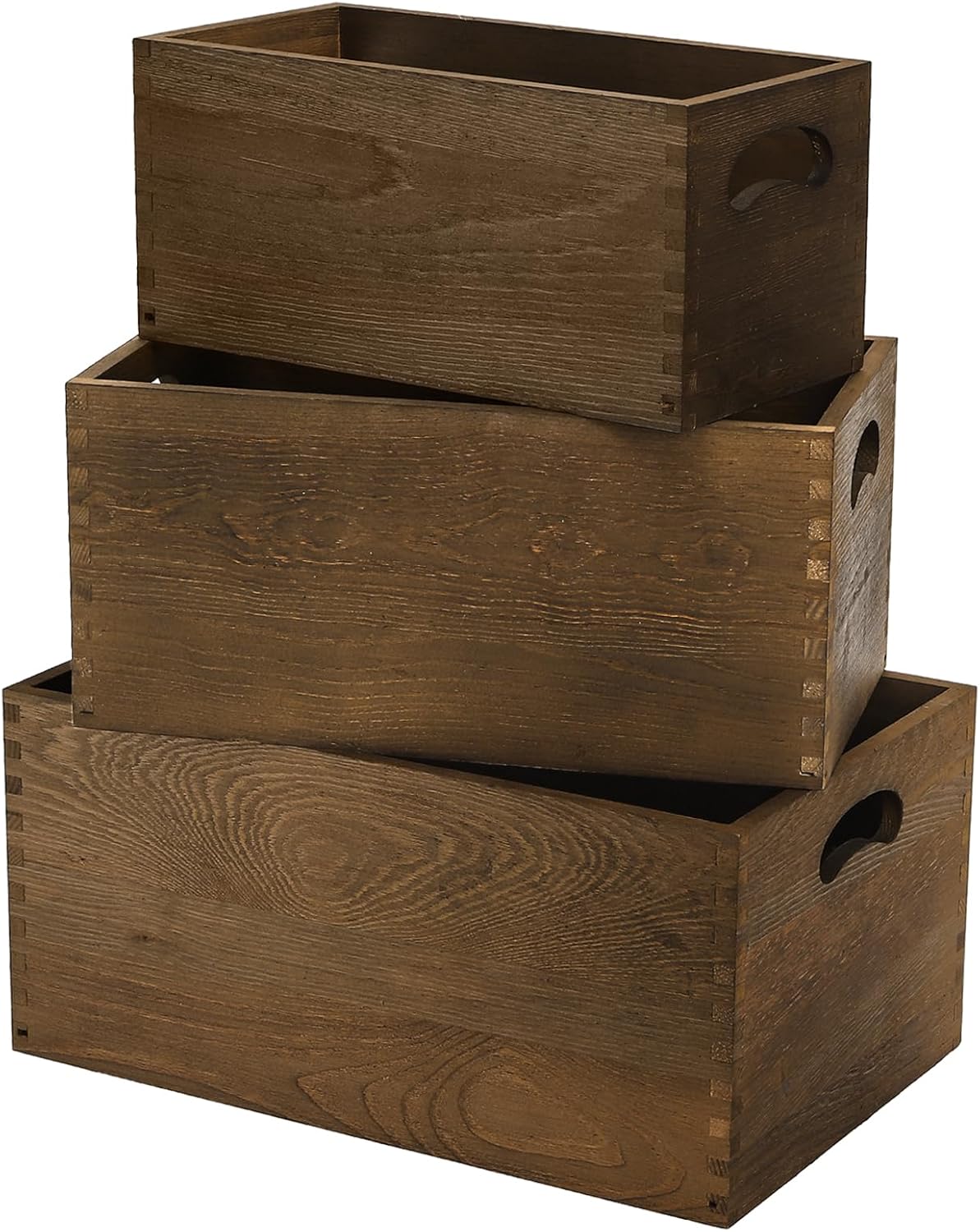 Home Office Box - Set of 3 Nesting Wooden Crates