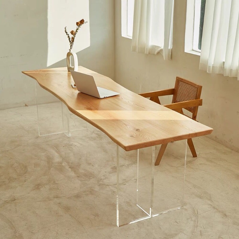 Nordic Solid Wood Acrylic Floa - Home Office Desk บทวิจารณ์และราคา