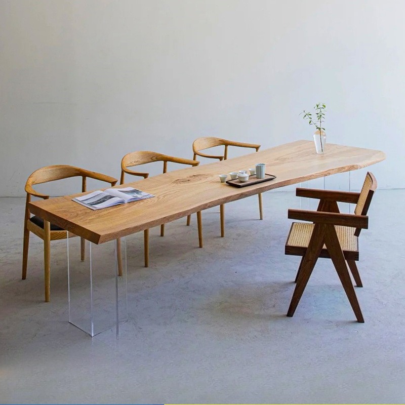 Nordic Solid Wood Acrylic Floa - Home Office Desk บทวิจารณ์และราคา