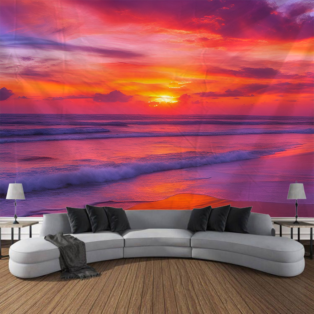 Sea view oil painting tapestry - Home Office With View บทวิจารณ์และราคา