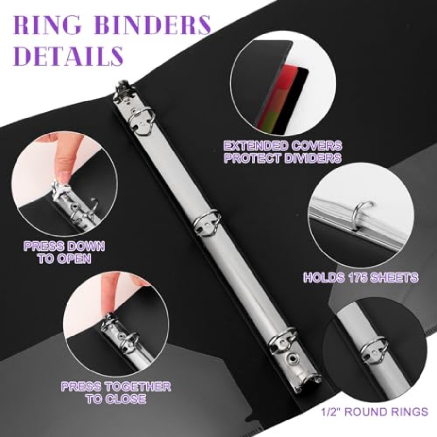 24 Pcs 3 Ring Plastic Binders  - Home Office With View บทวิจารณ์และราคา