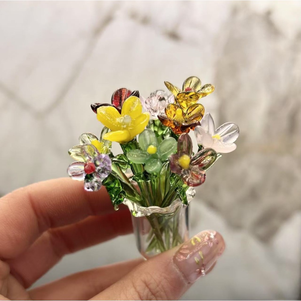 1 PC Handmade Glass Floral Bou - Plant Desk Mini บทวิจารณ์และราคา