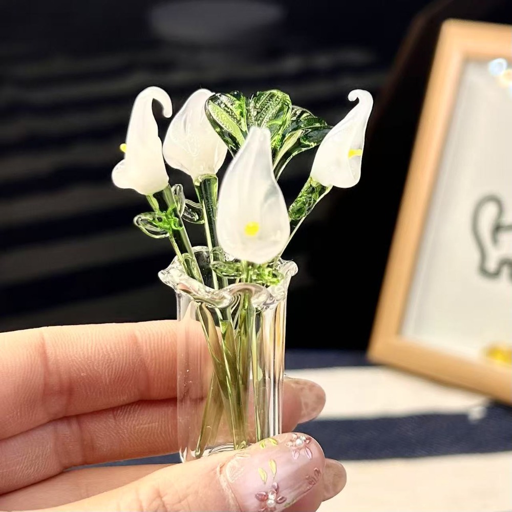 1 PC Handmade Glass Floral Bou - Plant Desk Mini บทวิจารณ์และราคา