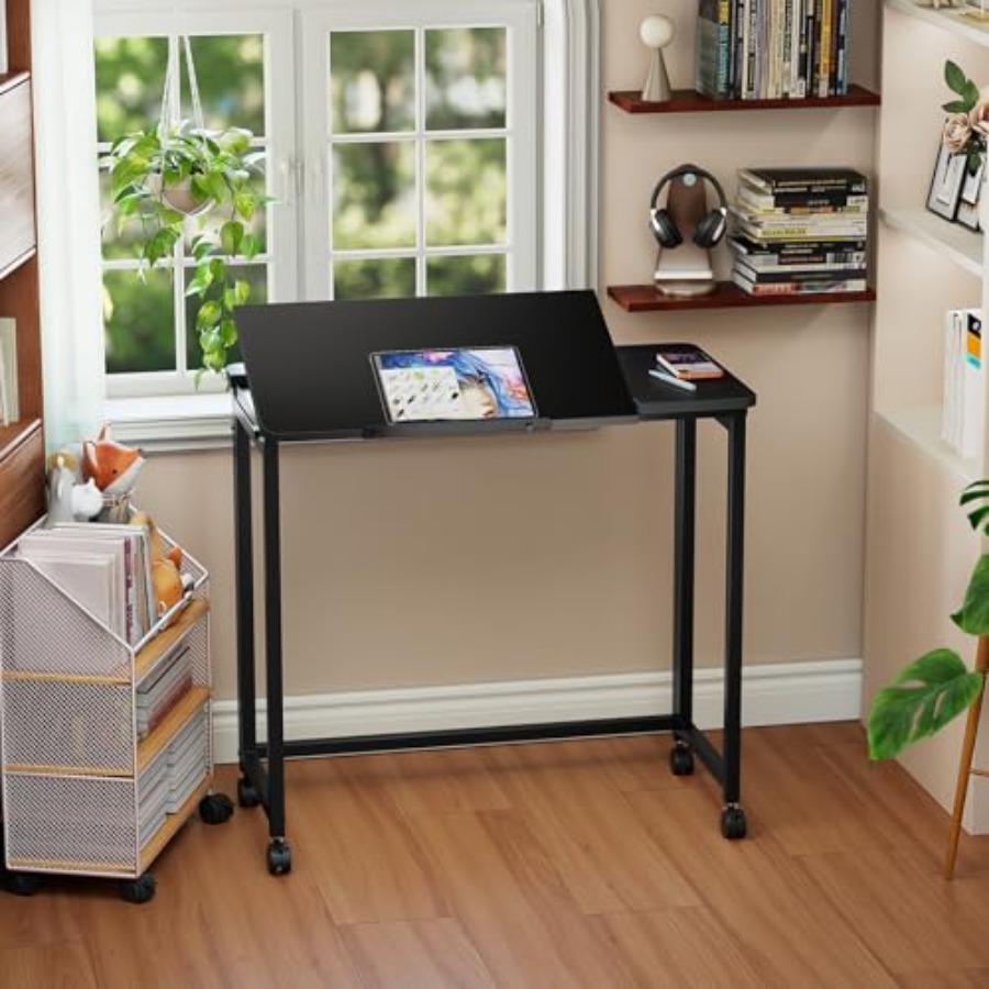 Folding Desk with Wheels 31.5  - Home Office Desk บทวิจารณ์และราคา