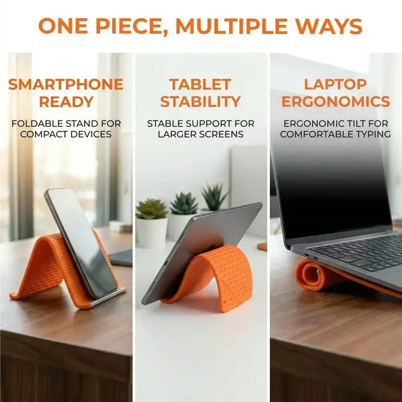 Silicone Foldable Phone Stand  - Laptop Stand Foldable บทวิจารณ์และราคา