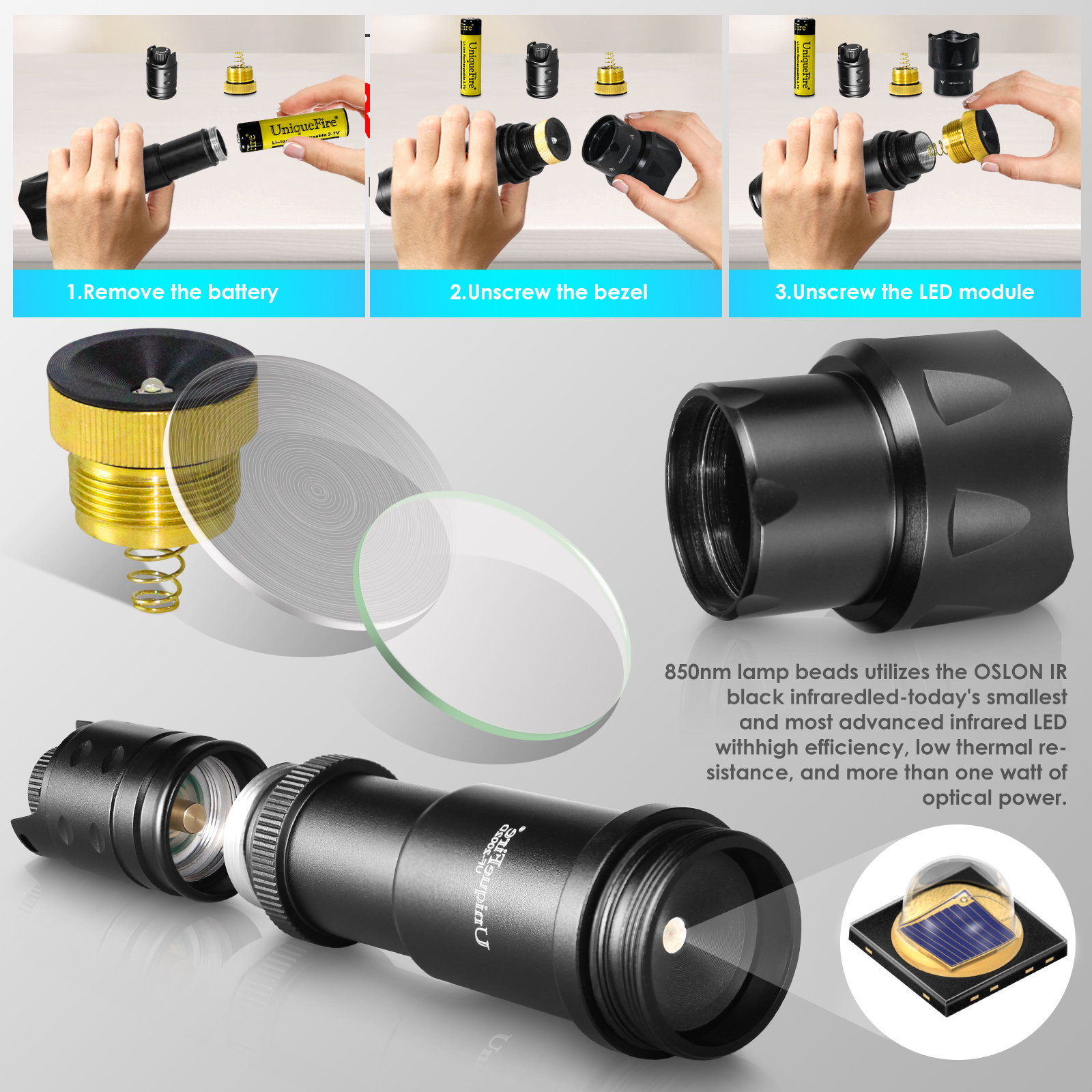 UniqueFire 2002D Fresnel Lens  - Zoom Lighting Kit บทวิจารณ์และราคา