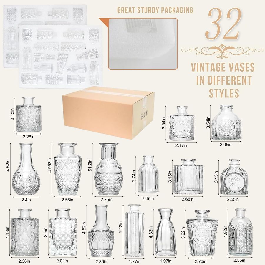 Bud Vase Set of 32PCS Wedding  - Plant Desk Mini บทวิจารณ์และราคา