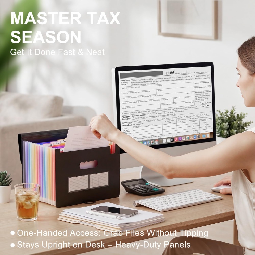 12-Pocket Expanding File Folde - Home Office Tax บทวิจารณ์และราคา