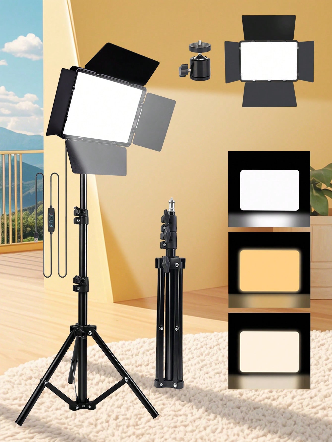 10 Inch Square 3-Color LED Fil - Zoom Lighting Kit บทวิจารณ์และราคา