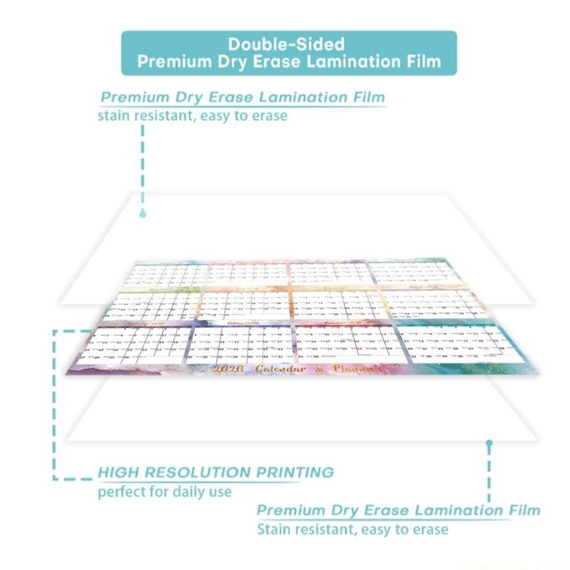 2026 Double Sided Erasable Cal - Home Office With View บทวิจารณ์และราคา