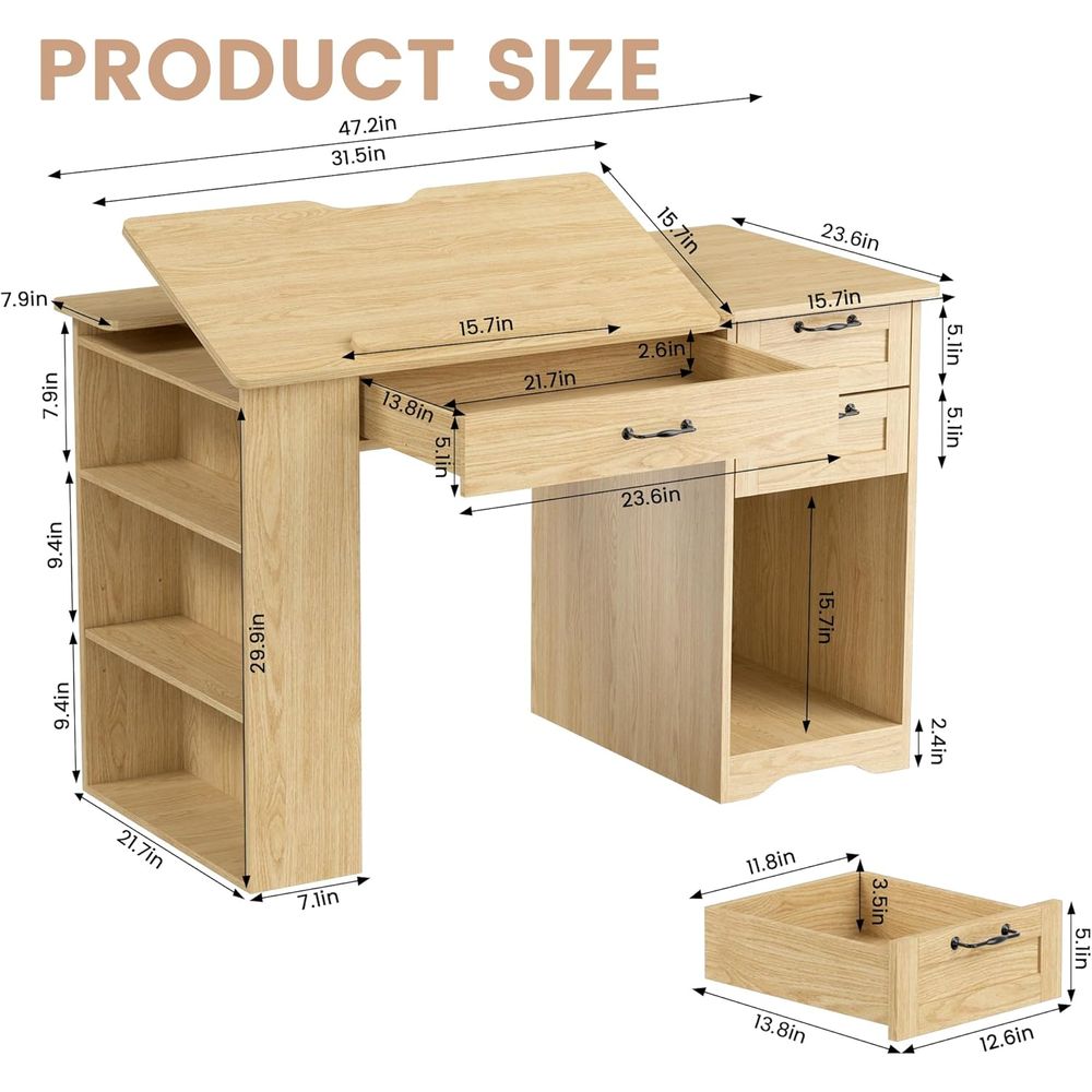 Adjustable Desk with Storage,  - Home Office Desk บทวิจารณ์และราคา