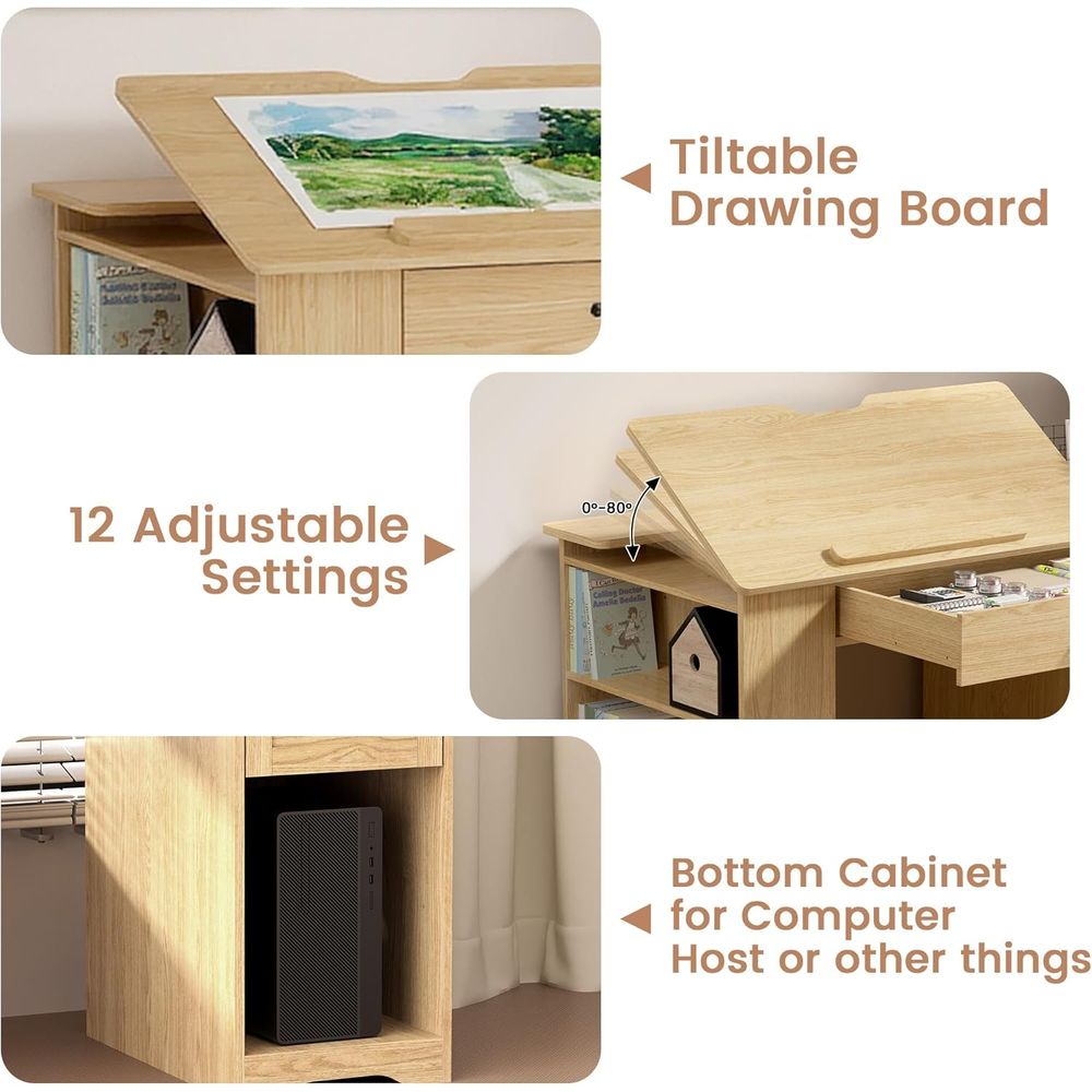 Adjustable Desk with Storage,  - Home Office Desk บทวิจารณ์และราคา