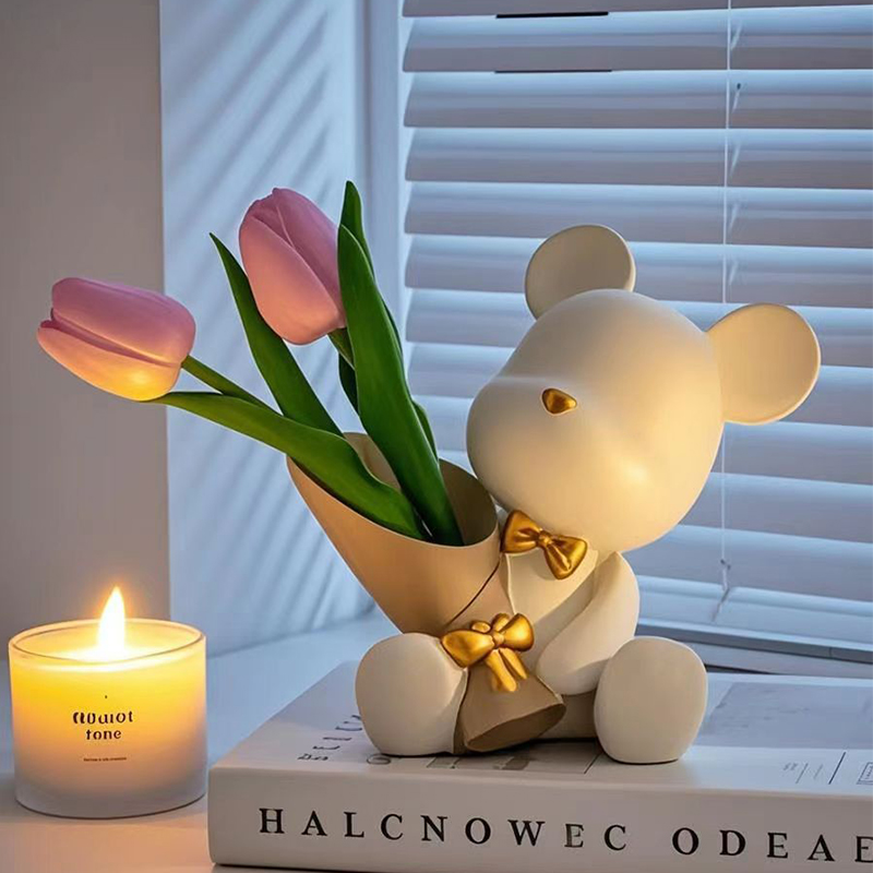 Cute Mini Little Bear Vase Cre - Plant Desk Mini บทวิจารณ์และราคา