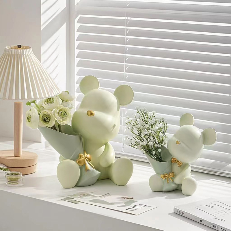 Cute Mini Little Bear Vase Cre - Plant Desk Mini บทวิจารณ์และราคา