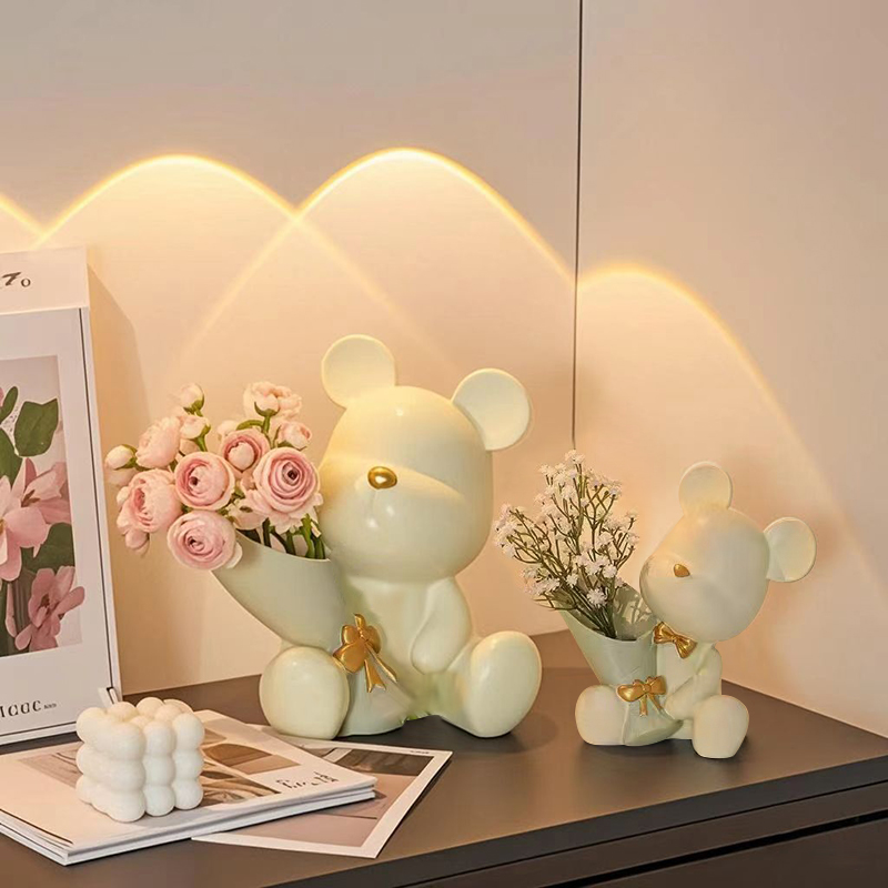 Cute Mini Little Bear Vase Cre - Plant Desk Mini บทวิจารณ์และราคา