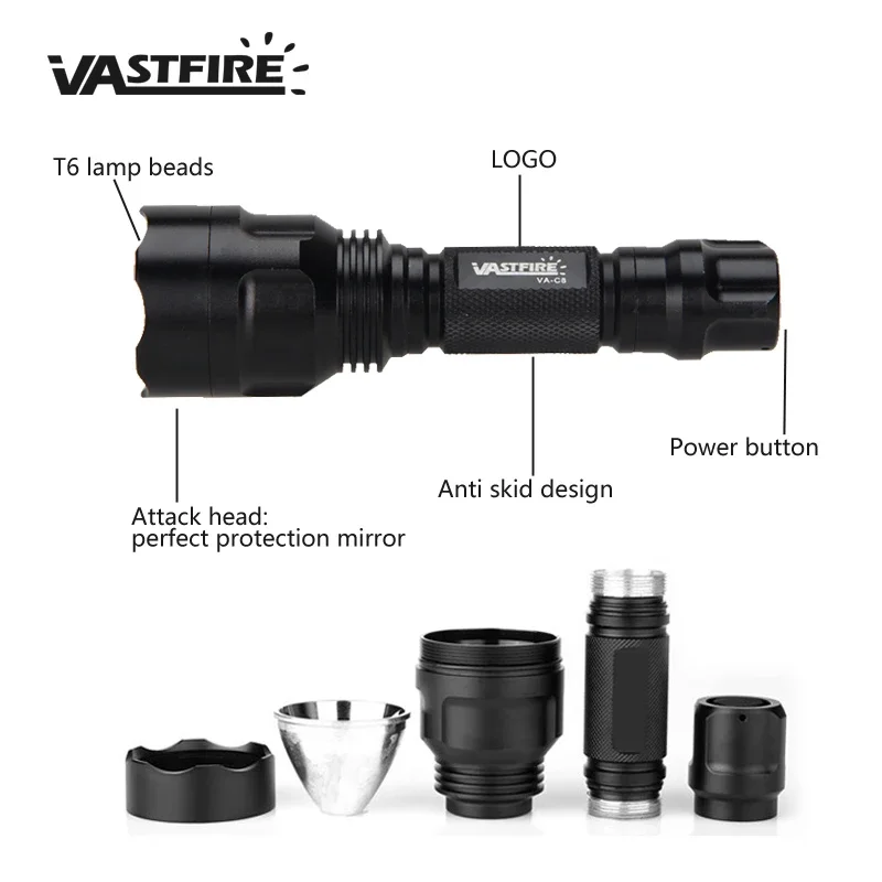 LED Tactical Hunting Flashligh - Zoom Lighting Kit บทวิจารณ์และราคา