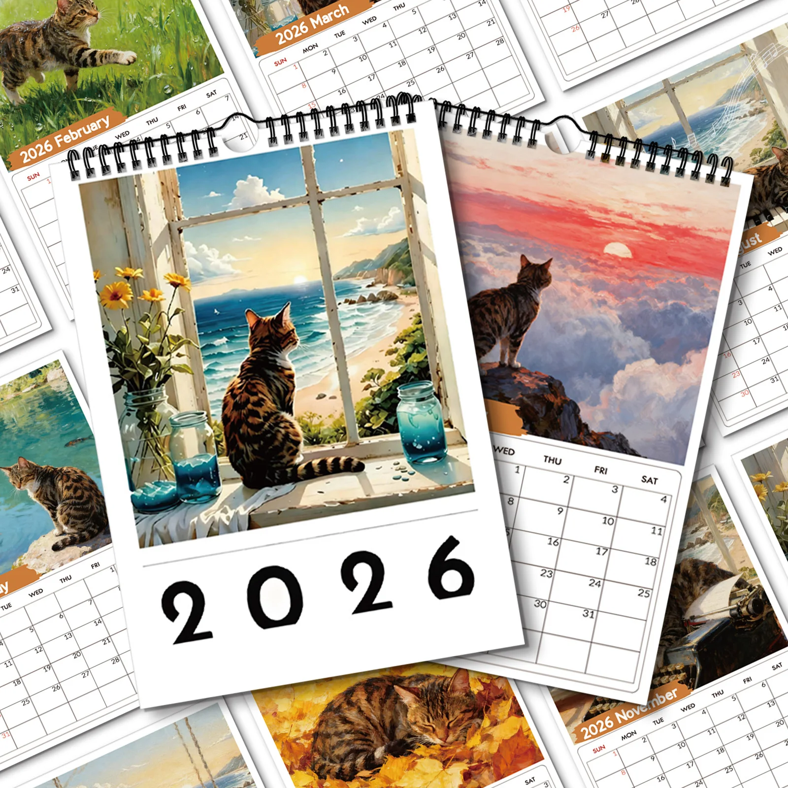 1PC 2026 Wall Calendar, Window - Home Office With View บทวิจารณ์และราคา