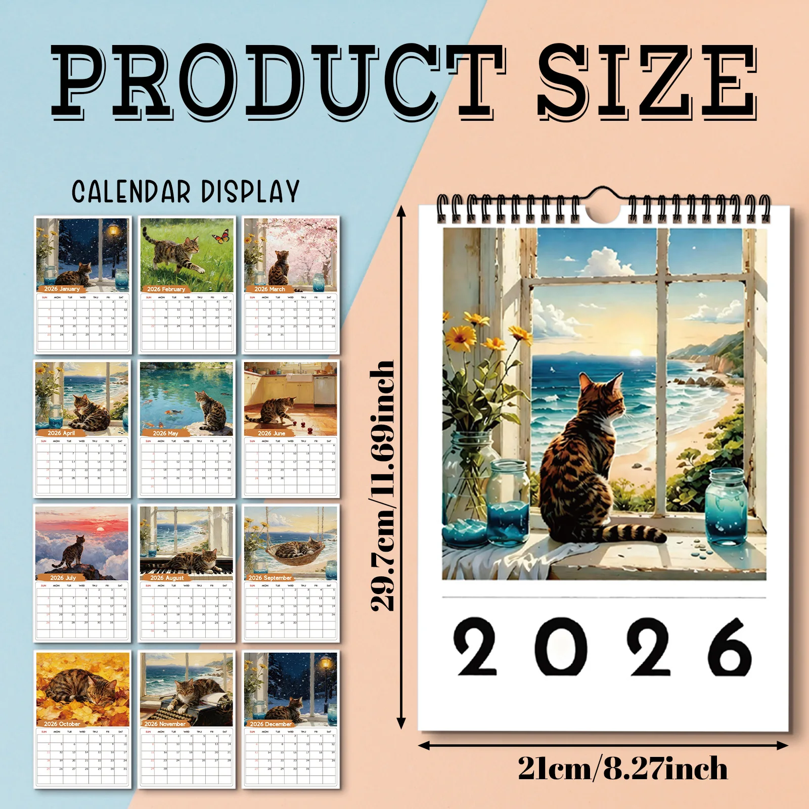 1PC 2026 Wall Calendar, Window - Home Office With View บทวิจารณ์และราคา