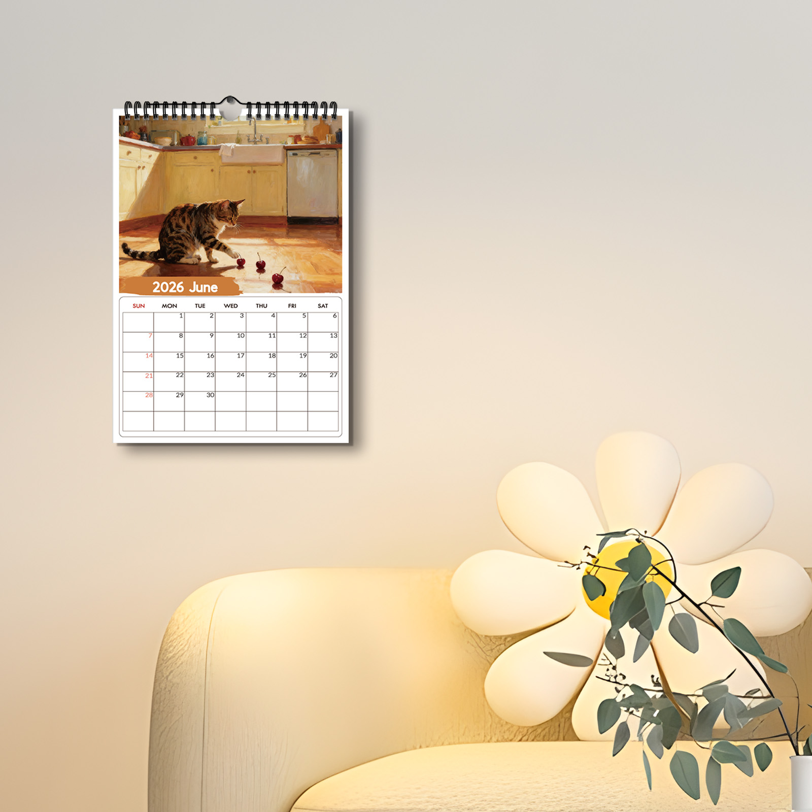 1PC 2026 Wall Calendar, Window - Home Office With View บทวิจารณ์และราคา