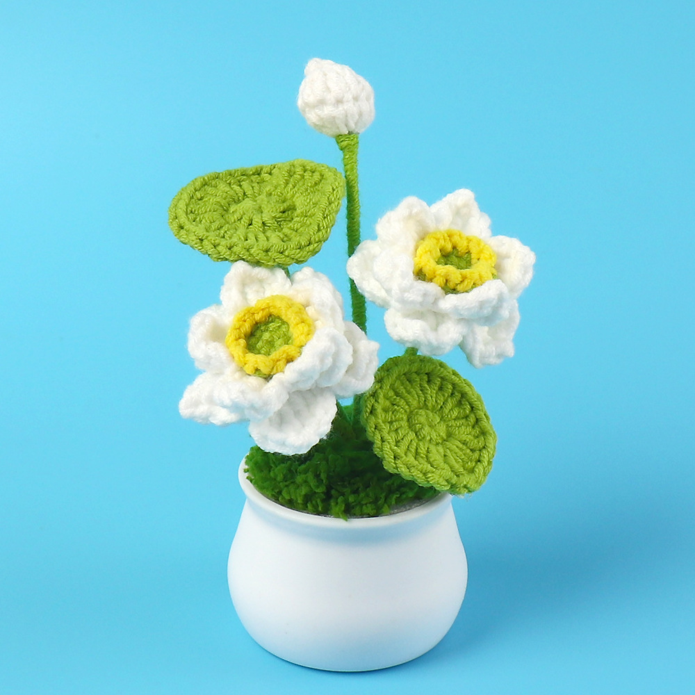 1pc Finished Crochet Lotus Min - Plant Desk Mini บทวิจารณ์และราคา