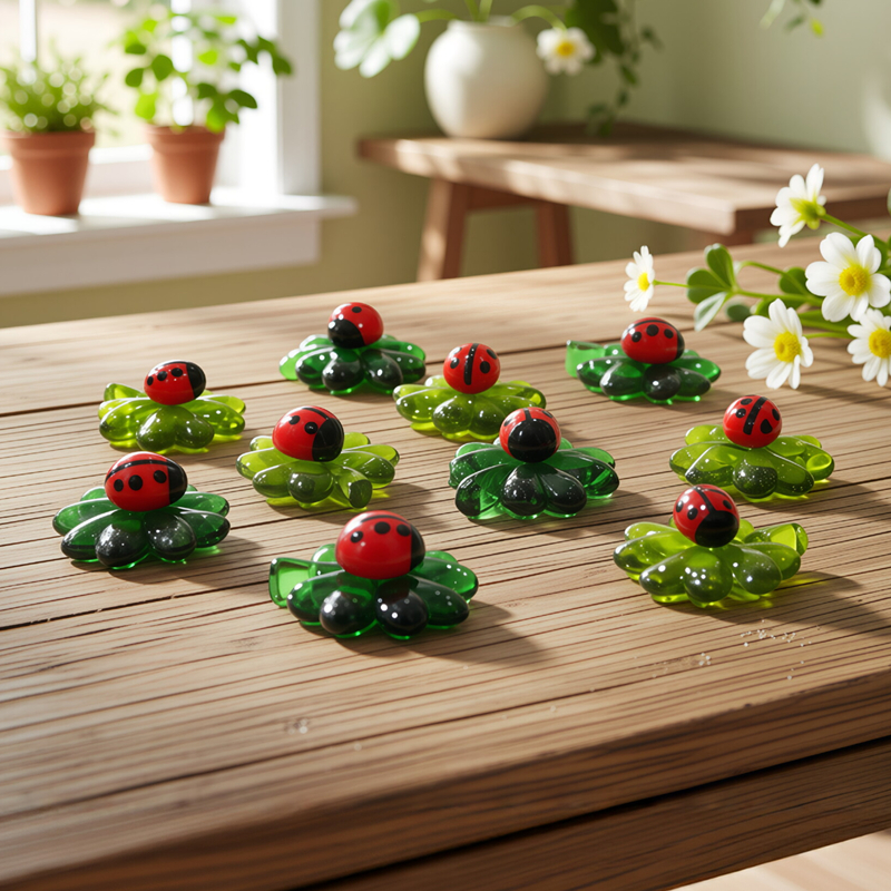 5pcs Green Mini Glass Four-Lea - Plant Desk Mini บทวิจารณ์และราคา
