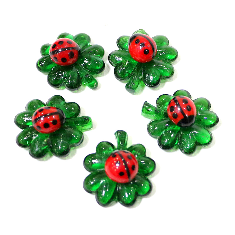5pcs Green Mini Glass Four-Lea - Plant Desk Mini บทวิจารณ์และราคา