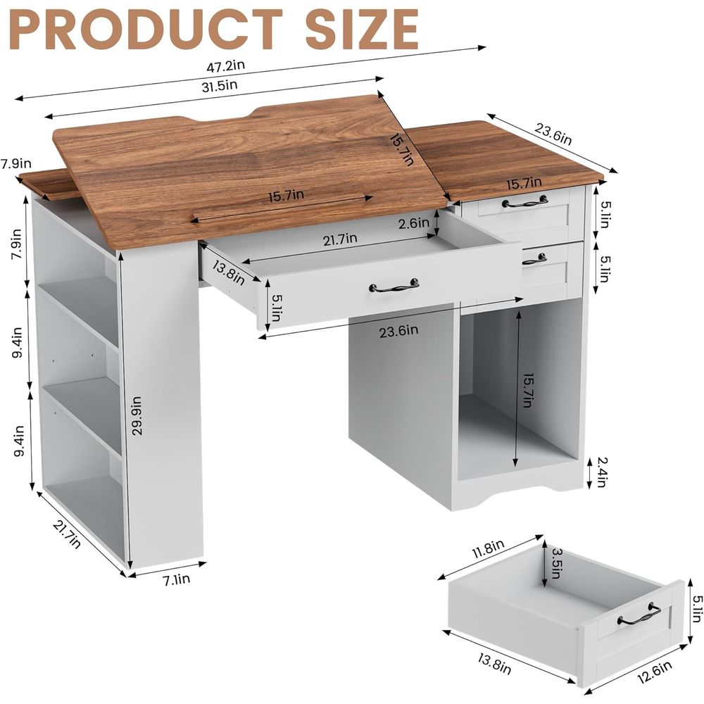 Adjustable Desk with Storage a - Home Office Desk บทวิจารณ์และราคา