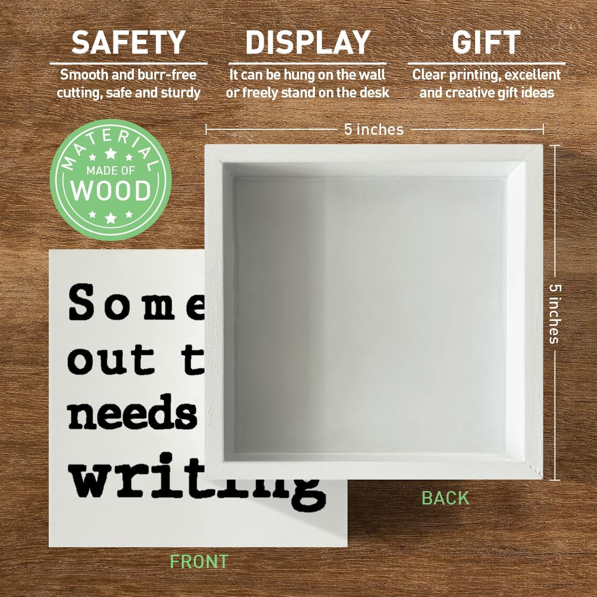 Wooden Box Sign for Writers, N - Home Office Box บทวิจารณ์และราคา
