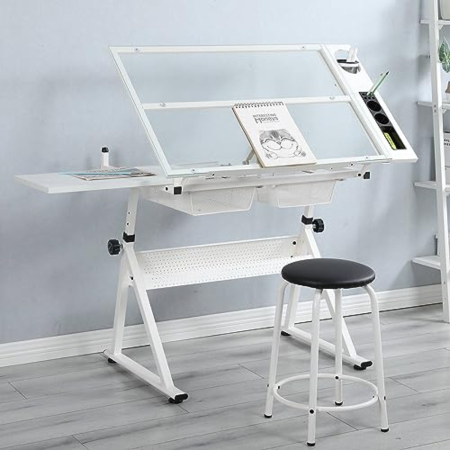 Drafting Table with Stool Mode - Home Office Desk บทวิจารณ์และราคา