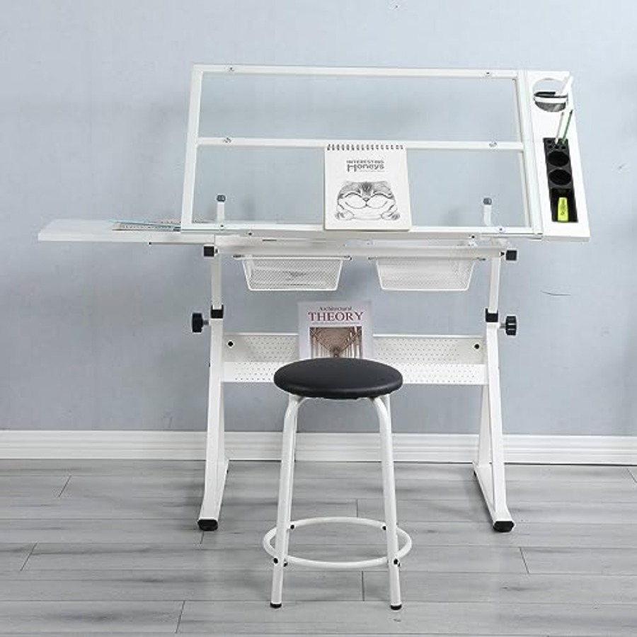 Drafting Table with Stool Mode - Home Office Desk บทวิจารณ์และราคา