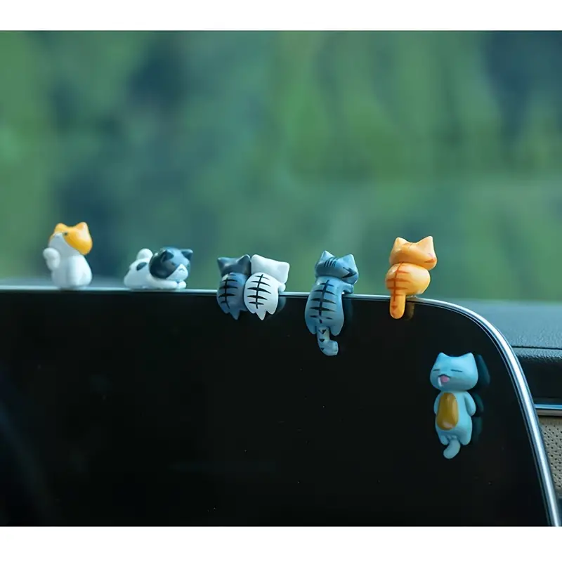 6pcs PVC Cartoon Cat Figurines - Plant Desk Mini บทวิจารณ์และราคา