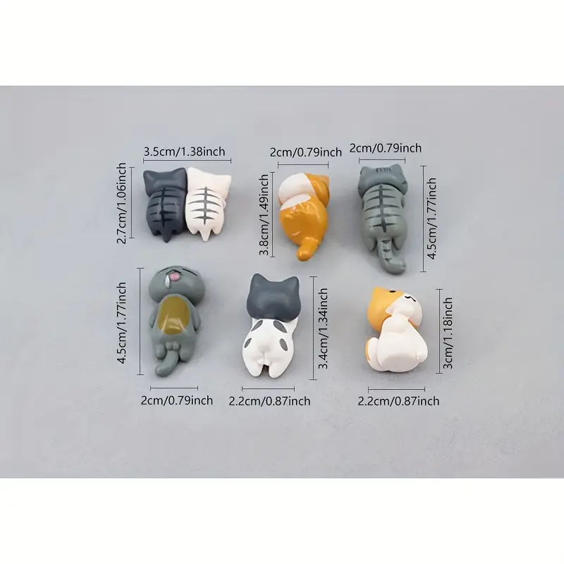 6pcs PVC Cartoon Cat Figurines - Plant Desk Mini บทวิจารณ์และราคา