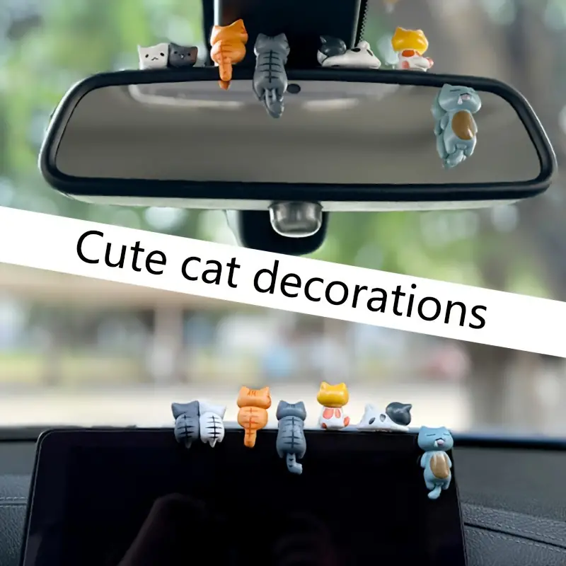 6pcs PVC Cartoon Cat Figurines - Plant Desk Mini บทวิจารณ์และราคา