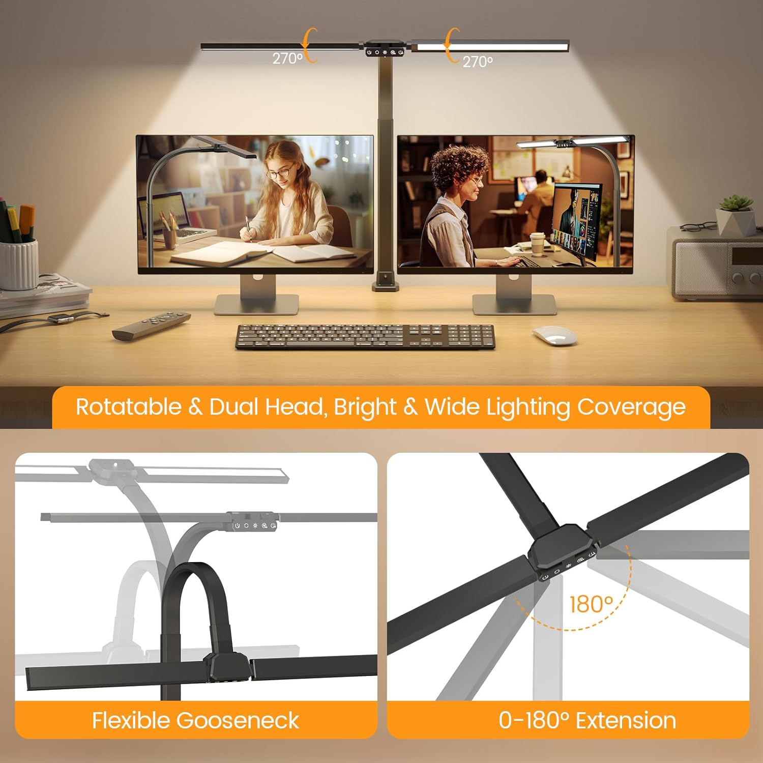 Upgraded RGB LED Desk Lamp wit - Home Office Desk บทวิจารณ์และราคา