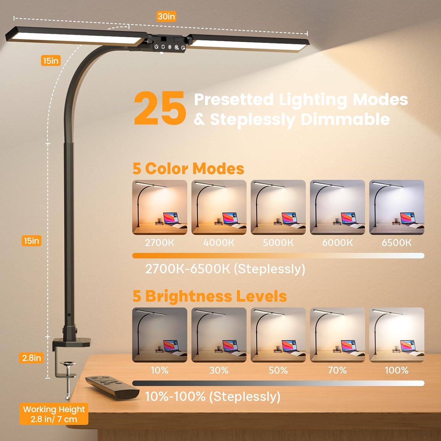 Upgraded RGB LED Desk Lamp wit - Home Office Desk บทวิจารณ์และราคา