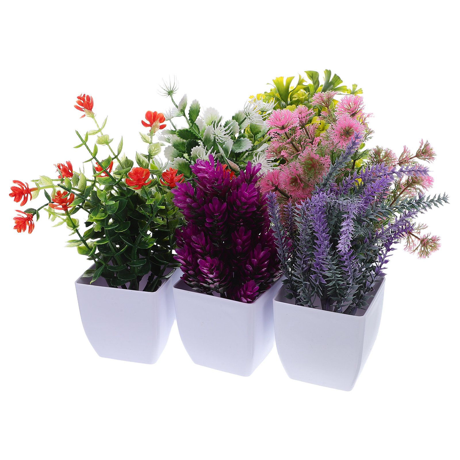 6Pcs Realistic Mini Faux Potte - Plant Desk Mini บทวิจารณ์และราคา