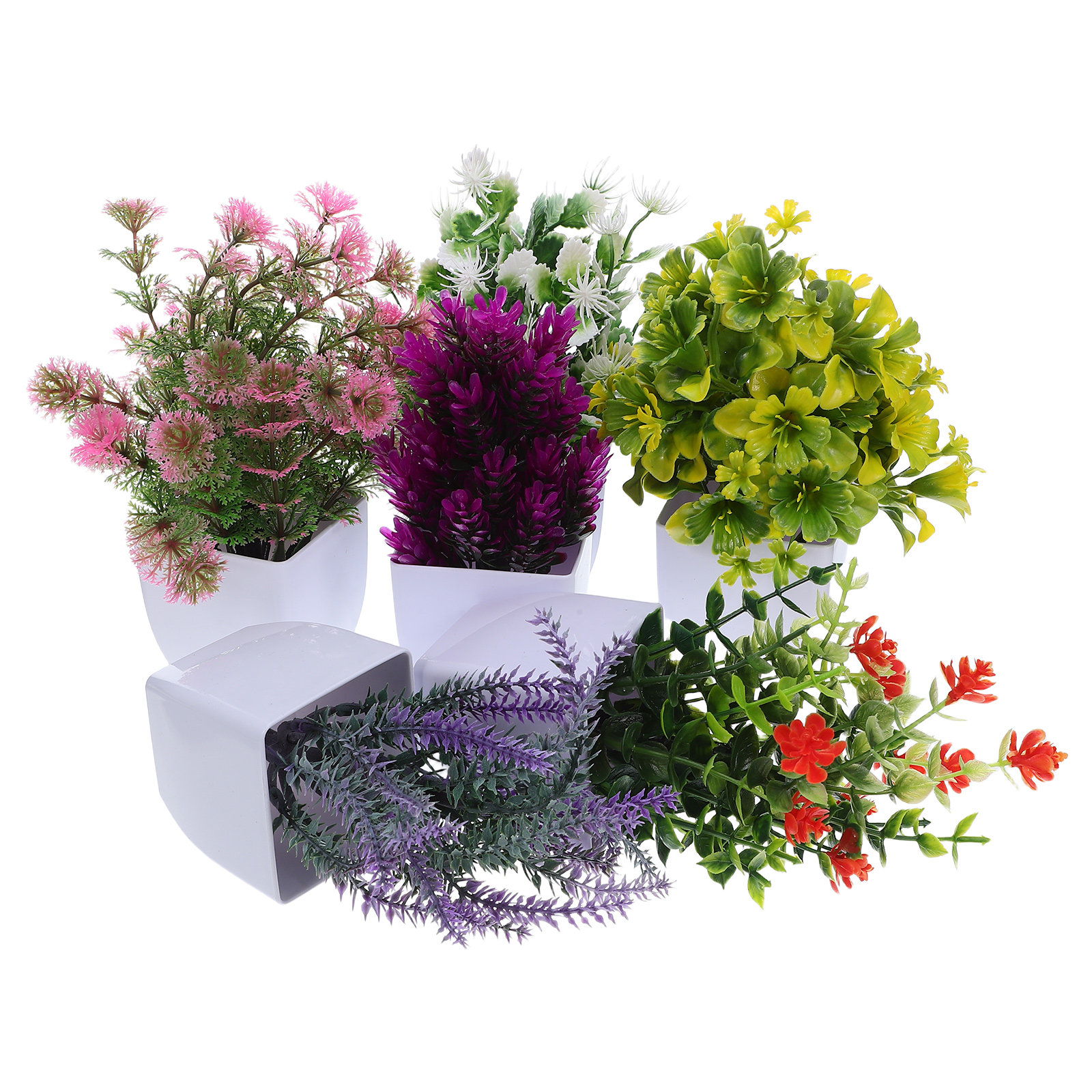 6Pcs Realistic Mini Faux Potte - Plant Desk Mini บทวิจารณ์และราคา