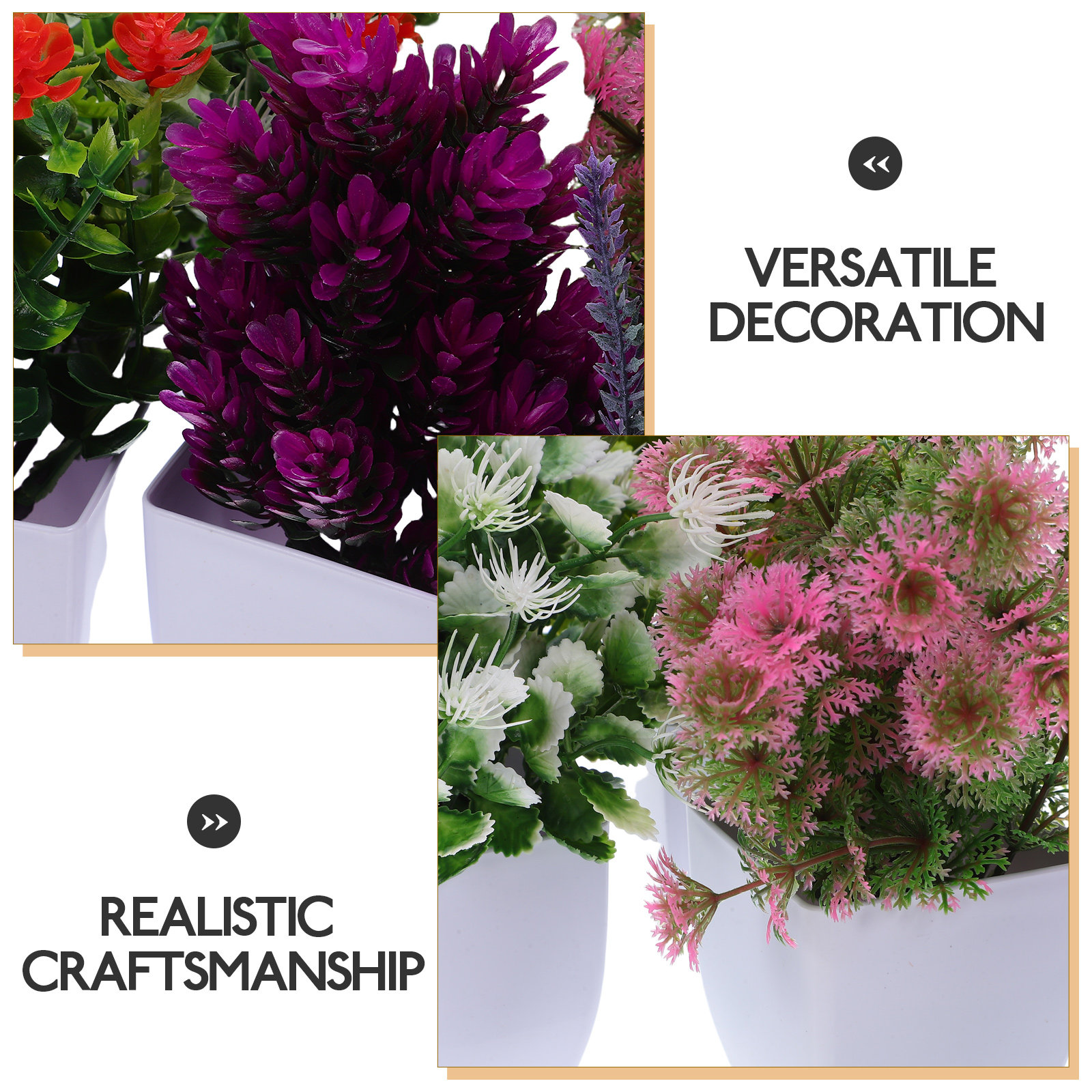 6Pcs Realistic Mini Faux Potte - Plant Desk Mini บทวิจารณ์และราคา