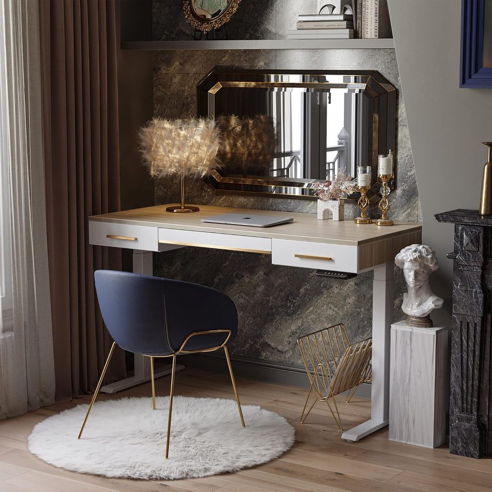 Electric Standing Desk, 3 Draw - Home Office Desk บทวิจารณ์และราคา