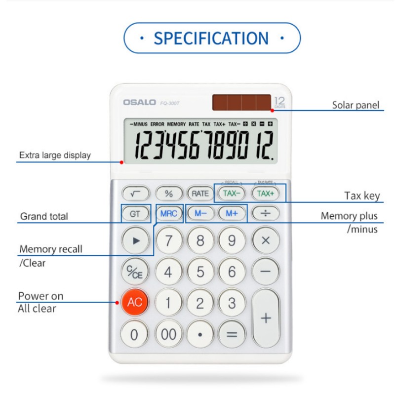 OSALO 300t 12-Digit Solar Desk - Home Office Tax บทวิจารณ์และราคา