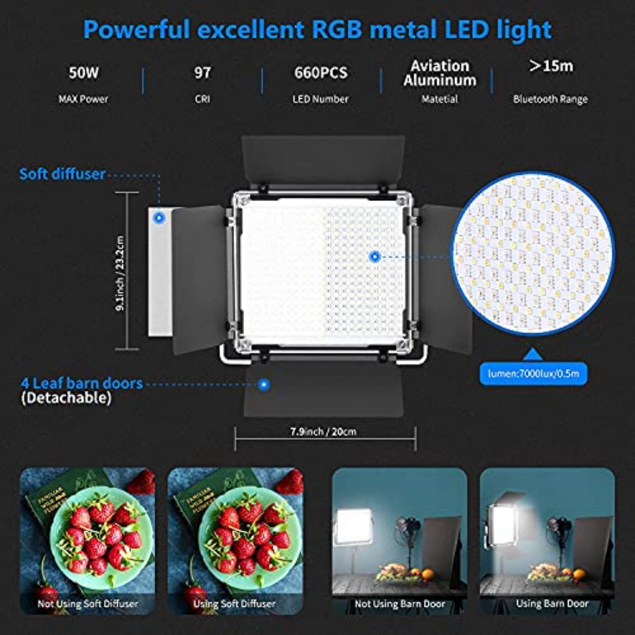 2 Pack 660 PRO RGB LED Video L - Zoom Lighting Kit บทวิจารณ์และราคา