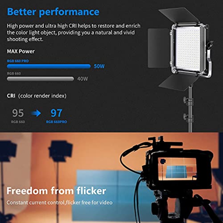 2 Pack 660 PRO RGB LED Video L - Zoom Lighting Kit บทวิจารณ์และราคา