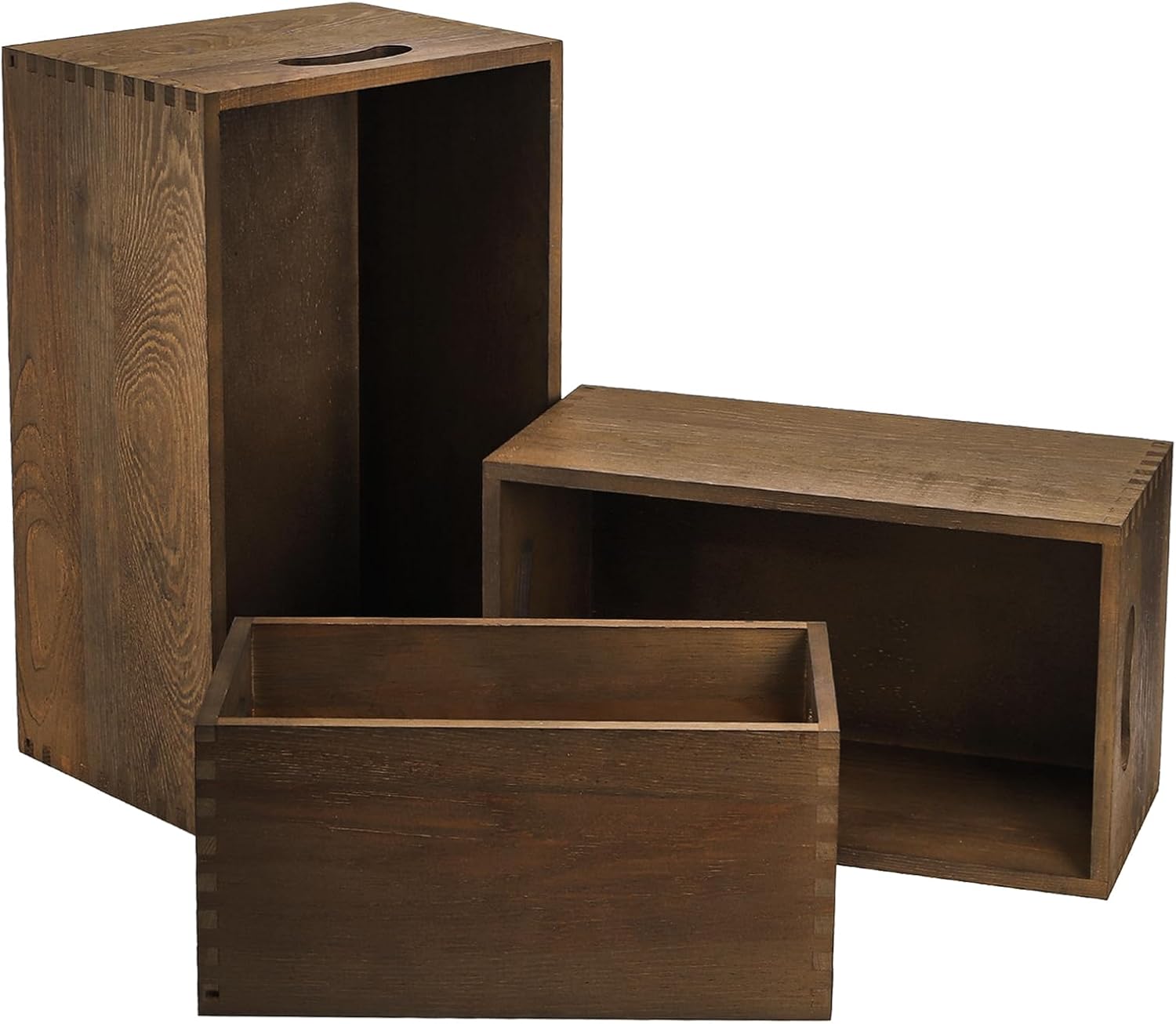 Set of 3 Nesting Wooden Crates - Home Office Box บทวิจารณ์และราคา